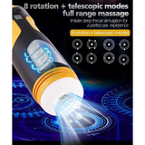 APP Controlled Male Masturbator Cup with 8 Thrusting and Rotating Modes, 2 Colors