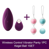 PREMIUM 10 Speed Remote Control Wearable Purple vagina vibrating balls - Own Pleasures