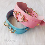 Double Layered Leather Handmade Heart Collar - Own Pleasures