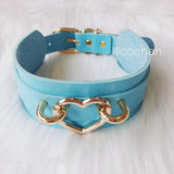 Double Layered Leather Handmade Heart Collar - Own Pleasures