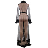 Up to 5XL Long Sleeve Sheer Babydoll Dress | See Though Robe - Own Pleasures