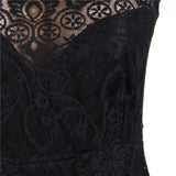 Lace High Neck Cut Out Back Fitted Bodycon Jumpsuit - Own Pleasures