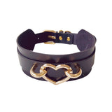 Double Layered Leather Handmade Heart Collar - Own Pleasures