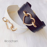 Double Layered Leather Handmade Heart Collar - Own Pleasures
