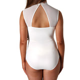 Lace High Neck Cut Out Back Fitted Bodycon Jumpsuit - Own Pleasures