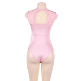 Lace High Neck Cut Out Back Fitted Bodycon Jumpsuit - Own Pleasures