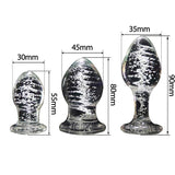 Luminous Glass Butt Plug Dilators, 3 Sizes - Own Pleasures