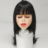 Closed Eyes Sex Doll Head with Wig - Own Pleasures
