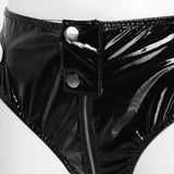 Latex Low-waisted Zipper Briefs - Own Pleasures