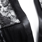 Up to XL Satin Lace Black Kimono | Sleepwear Robe - Own Pleasures