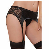 Up to 6XL Suspenders Sexy Faux Leather Garter Belt Panties - Own Pleasures