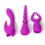 4pcs/set One mini vibrator + 3pcs headgear for vagina, anus and nipples - Own Pleasures