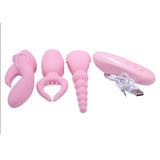 4pcs/set One mini vibrator + 3pcs headgear for vagina, anus and nipples - Own Pleasures