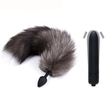 10 Speed Vibrator and Fox Tail Anal Plug - Own Pleasures