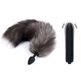 10 Speed Vibrator and Fox Tail Anal Plug - Own Pleasures