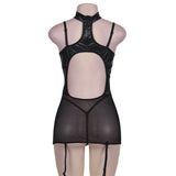 Gartered Lingerie Lace Transparent Black Lingerie - Own Pleasures
