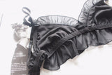 Black & White Chiffon Lingerie Set - Own Pleasures