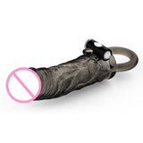 Soft TPE Black Penis Enlargement Sleeve with Ring - Own Pleasures