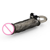 Soft TPE Black Penis Enlargement Sleeve with Ring - Own Pleasures