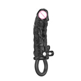 Soft TPE Black Penis Enlargement Sleeve with Ring - Own Pleasures