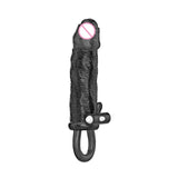 Soft TPE Black Penis Enlargement Sleeve with Ring - Own Pleasures