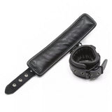 Faux and Genuine Leather Sex Handcuffs and Collar - Own Pleasures