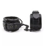 Faux and Genuine Leather Sex Handcuffs and Collar - Own Pleasures