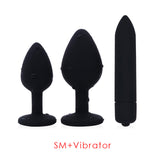 Silicone Vibrator and Crystal Butt Plug - Own Pleasures