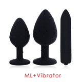 Silicone Vibrator and Crystal Butt Plug - Own Pleasures