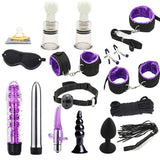 17Pcs Erotic Kit. Dildo, Vibrator, Anal Plugs, Handcuffs... And More - Own Pleasures