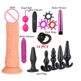17Pcs Erotic Kit. Dildo, Vibrator, Anal Plugs, Handcuffs... And More - Own Pleasures