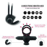 10 Speed Double Cock Ring Vibrator - Own Pleasures