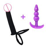 Double Penetration Strapon Dildo Vibrato for Couples - Own Pleasures