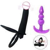 Double Penetration Strapon Dildo Vibrato for Couples - Own Pleasures