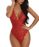 One Piece Lace Bodysuit | V Neck Nightwear Lingerie - Own Pleasures