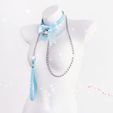 Lovely Bell Leather Collar Lead Chain Bondage | 4 Colors | 2 Designs - Own Pleasures