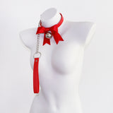 Lovely Bell Leather Collar Lead Chain Bondage | 4 Colors | 2 Designs - Own Pleasures