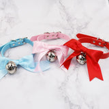 Lovely Bell Leather Collar Lead Chain Bondage | 4 Colors | 2 Designs - Own Pleasures