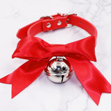 Lovely Bell Leather Collar Lead Chain Bondage | 4 Colors | 2 Designs - Own Pleasures