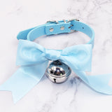 Lovely Bell Leather Collar Lead Chain Bondage | 4 Colors | 2 Designs - Own Pleasures