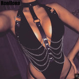 Sexy Leather Harness with Chains For Female - Own Pleasures