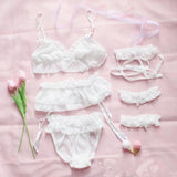 Black & White Chiffon Lingerie Set - Own Pleasures