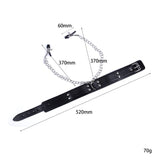 Faux Leather Slave Collar & Nipple Clamps - Own Pleasures