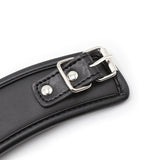 BDSM Bondage PU Leather Collar with Silicone Gag, Metal Chain - Own Pleasures