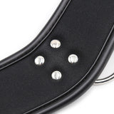 BDSM Bondage PU Leather Collar with Silicone Gag, Metal Chain - Own Pleasures