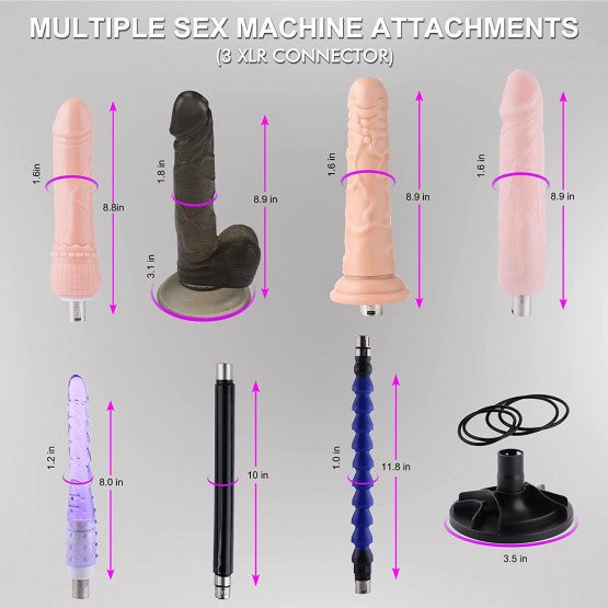 3 XLR Connector Fucking Machine with 8 Attachments for Male and Female