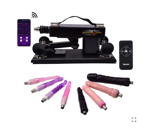 Sex Machine Set,  8 Dildos