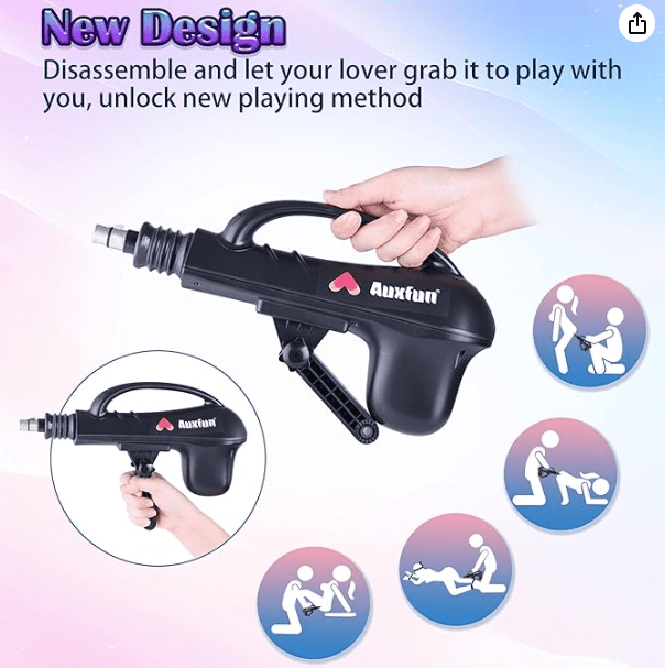 New Arrival Portable Sex Machine, 4 dildos + 3 adaptors