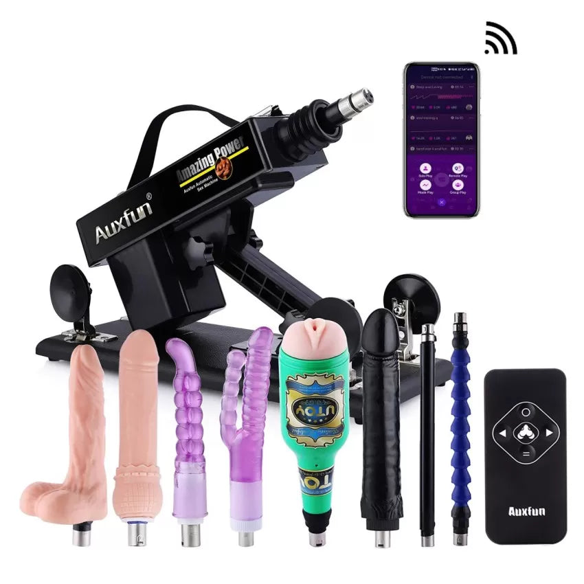 Sex machine with 3XLR connection for women and men with masturbator