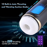 APP Controlled Male Masturbator Cup with 8 Thrusting and Rotating Modes, 2 Colors